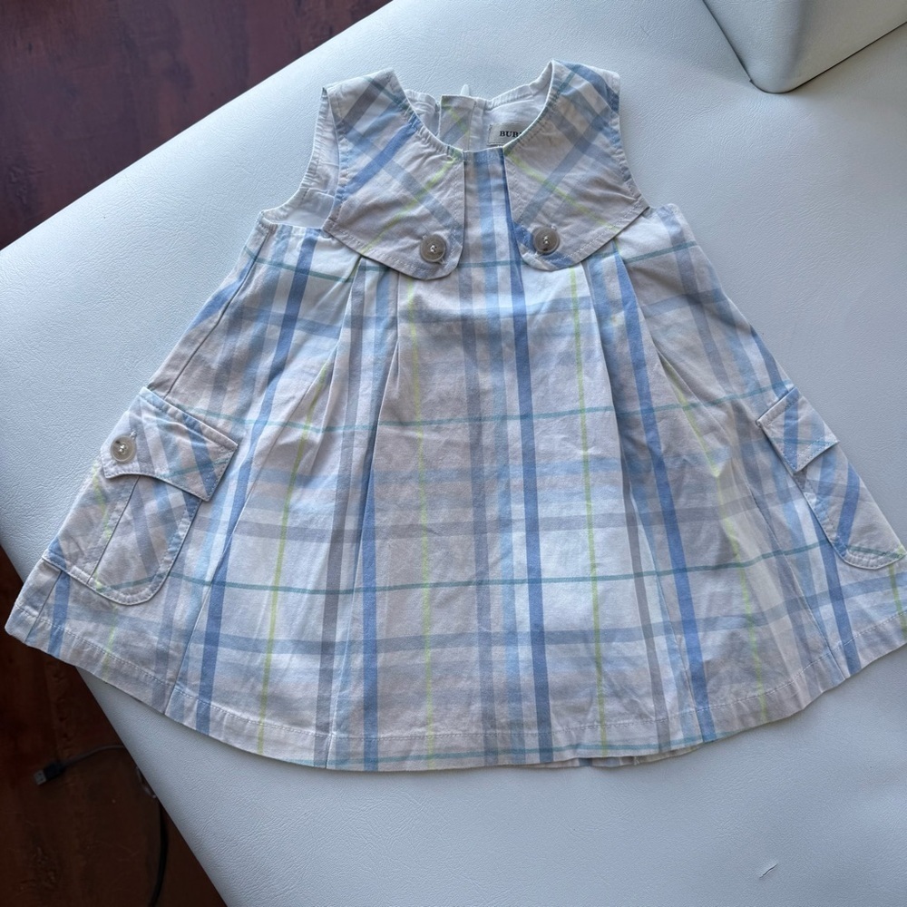 Baby kid Dress  3/6 months sleeveless Burberry blue